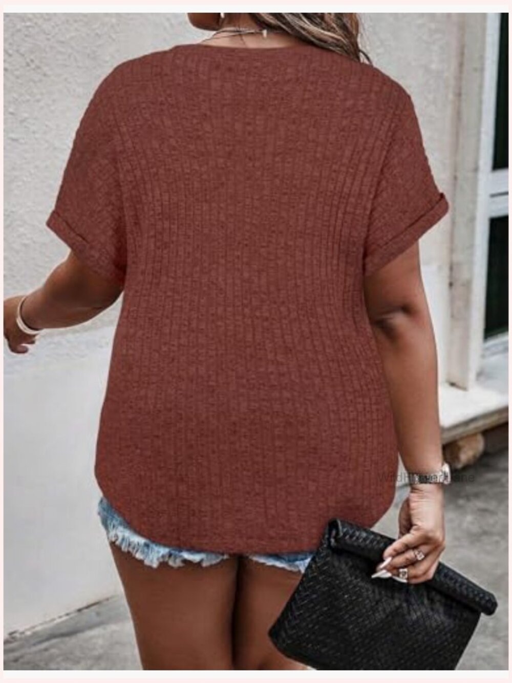 Plus Size V Neck Short Sleeve Tunic Blouse Flowy Soft Top - Picture 2 of 7